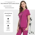 thumbnail image 2 of VIAOLI Zipper Scrubs for Women Set Work Utility Modern Nursing Uniform Athletic Healthy Beauty Wear Elastic Suit 8 Pockt, 2 of 6