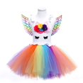 thumbnail image 1 of Vestidos de unicornio arcoíris para niños, niñas bebés, vestido de tutú de unicornio, disfraz de fiesta de Halloween, vestido de baile colorido para niños zhangyuxiang unisex, 1 of 2