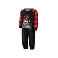thumbnail image 3 of Elippeo Christmas Family Pajamas Matching Set Letter Santa Hat Print Long Sleeve Tops and Plaid Pants Sleepwear, 3 of 10