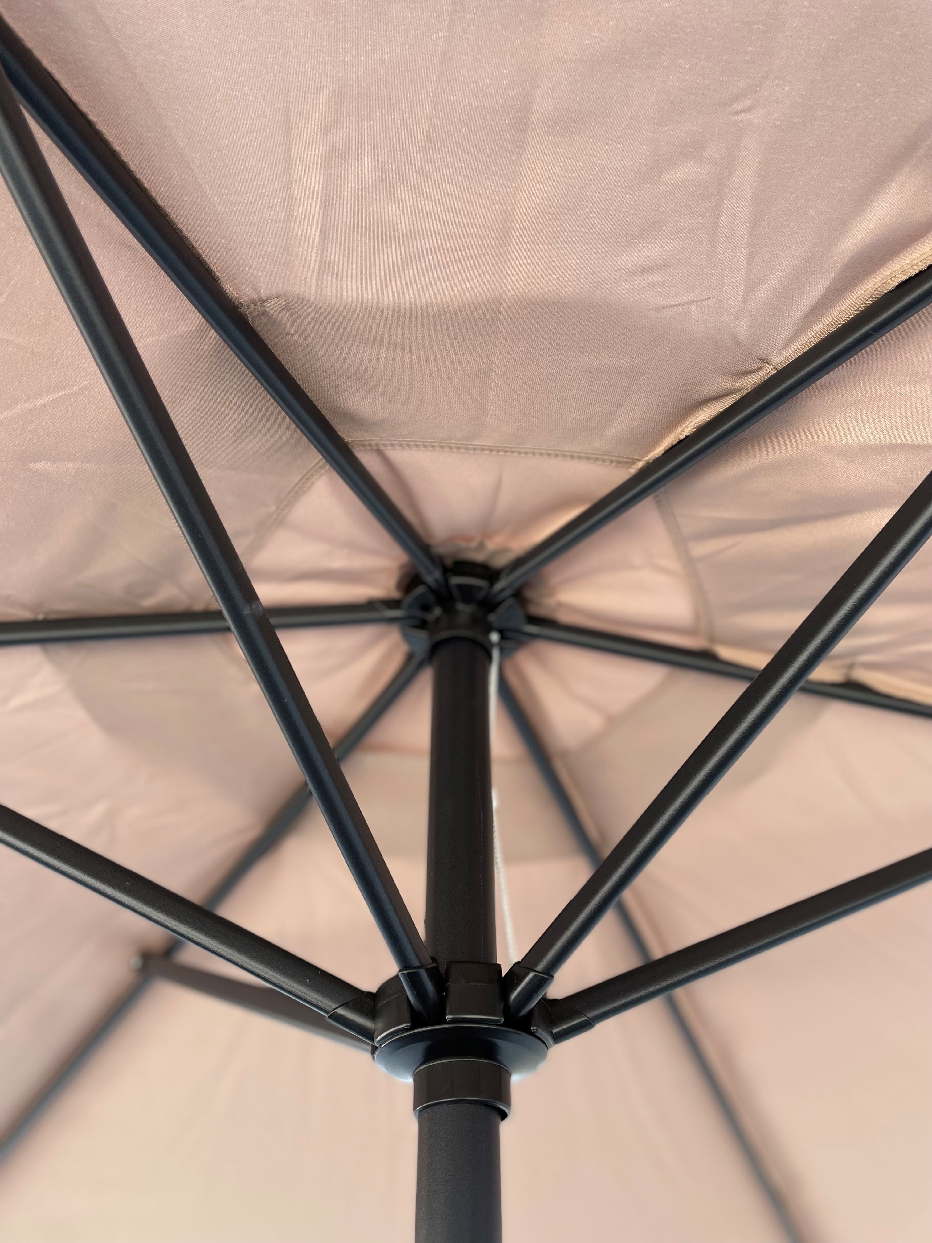 Rhino 9' Steel Patio w/Crank Umbrella - Beige