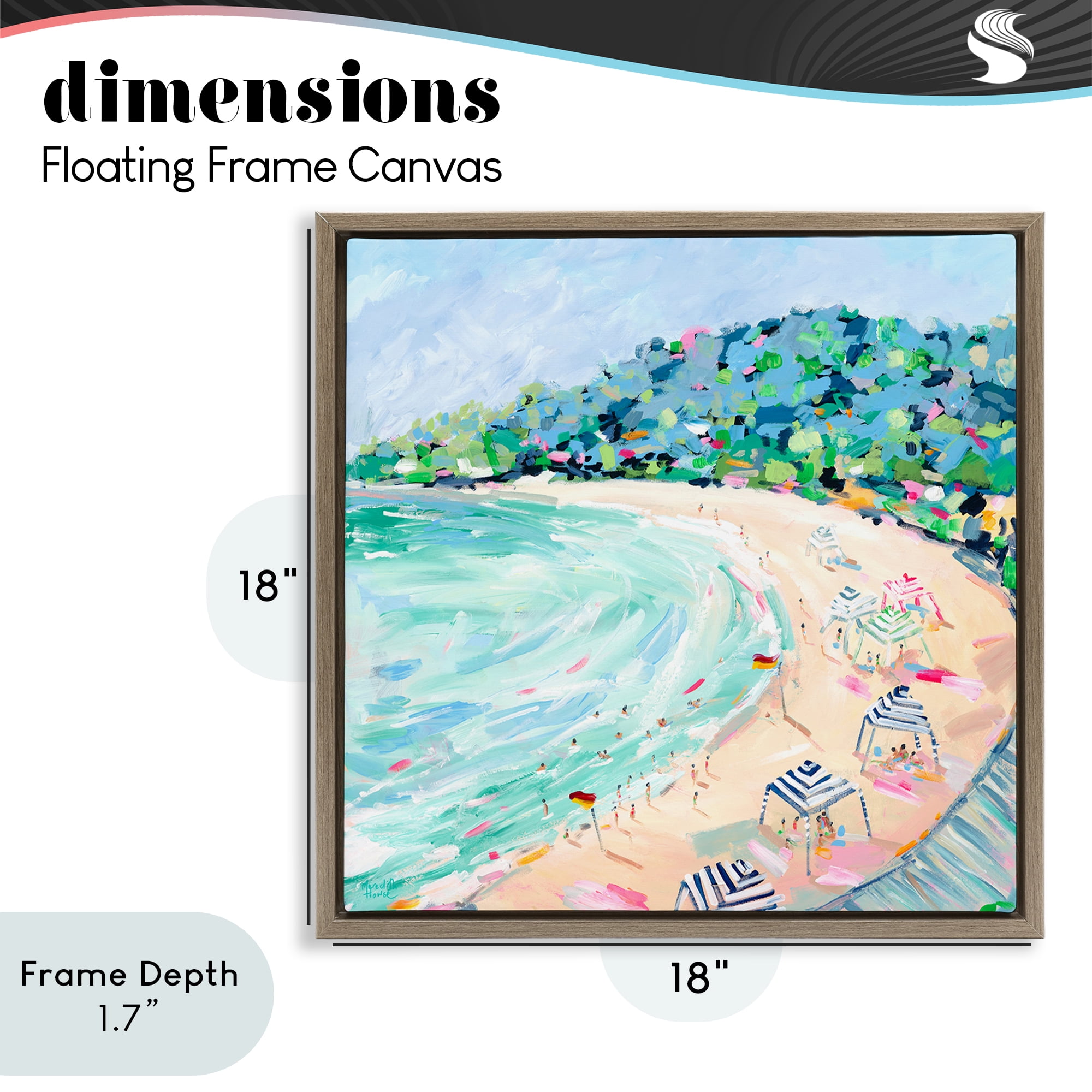 Stupell Industries Good Times Noosa Beach Brown Framed Floater Canvas Wall Art, design by Meredith Howse