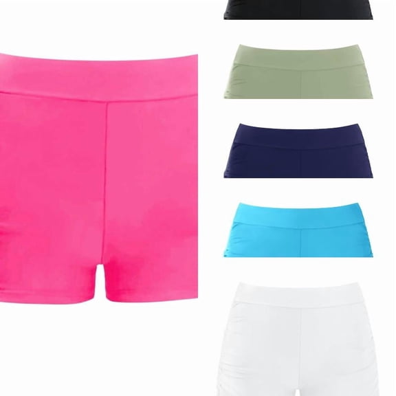 RTKFRFLM Girls Solid Color Swim Shorts Comfortable Athletic Boy Shorts Bathing Suit Bottoms Swimwear for Kids Toddlers Size 3-12 Years