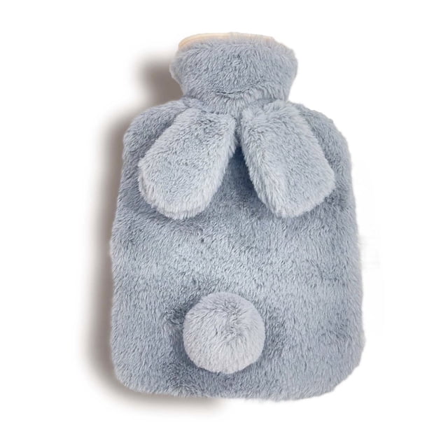 Bolsa de agua caliente de peluche de conejo para hombres y mujeres, bolsa de agua caliente de 1000 ml para otoño/invierno