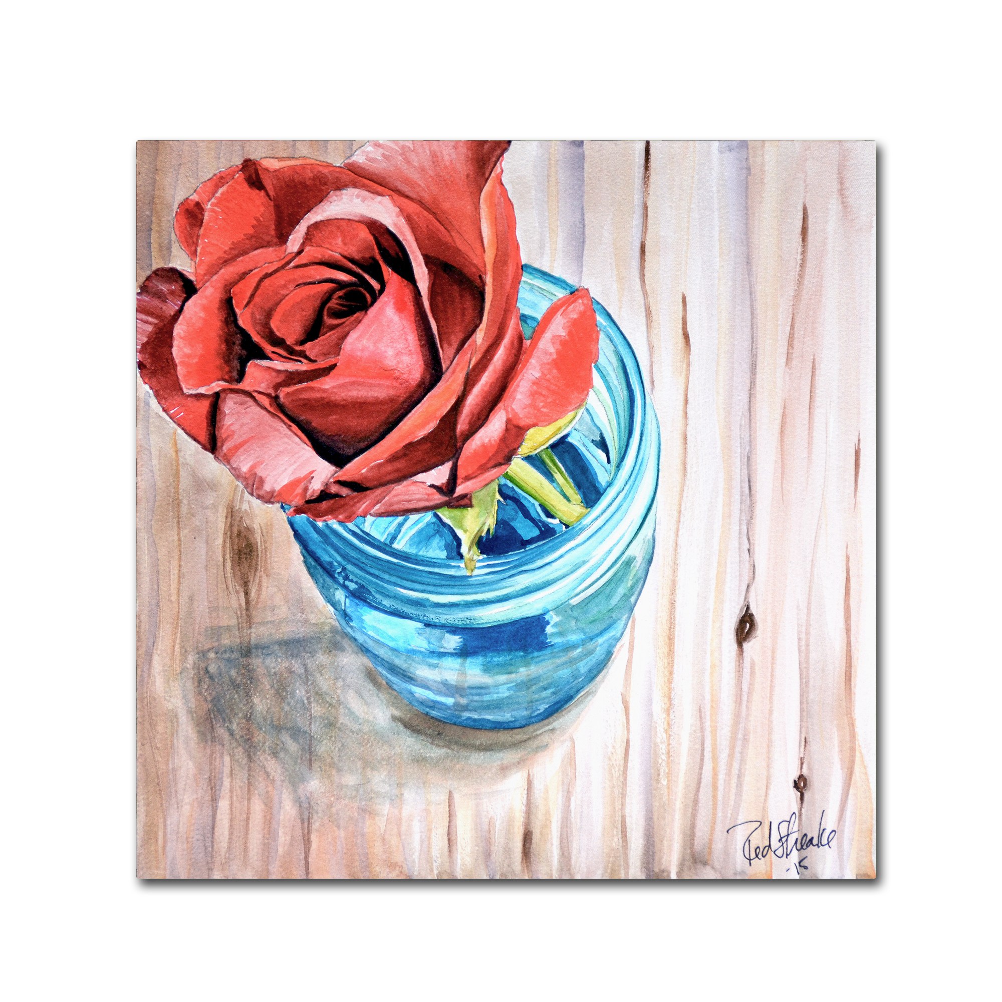 Trademark Fine Art "Rose in Jar" Canvas Art by Jennifer Redstreake
