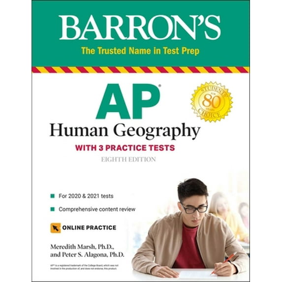 Pre-Owned AP Human Geography: With 3 Practice Tests (Paperback) by Meredith Marsh, Peter S Alagona