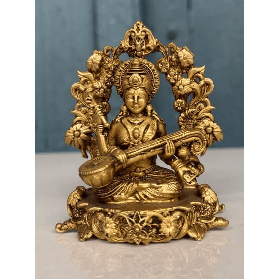 NamasteHimalayas Goddess Saraswati Idol – Goddess of Wisdom, Music And Arts for Home, Meditation Space