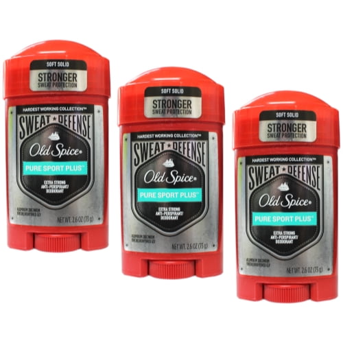 3 Pack Old Spice Pure Sport Plus Extra Strong Anti-Perspirant Deodorant 2.6 oz