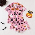 thumbnail image 2 of JAJAHO Halloween Pajamas Women 2 Piece Pj Set Spooky Season Matching Button Shirt With Shorts, 2 of 4
