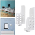 thumbnail image 4 of Yinanstore Support Mural Universel pour Tablette, Organisateur de Téléphone Angle de Vision Réglable Support de Rangement Double-Grain Stable, pour Cuisine Salle de Bain, Blanc, 4 of 8