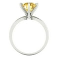 thumbnail image 4 of Clara Pucci 14K White Gold Solid Gold Yellow Solitaire Anniversary Ring for Women - 2.5 cttw Round Cut, 4 of 8