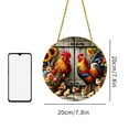 thumbnail image 2 of Farmhouse Rooster Wall Art with Floral and Hanging Rope for Home, 2 of 6