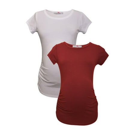 

LVMA2000 - 2 Pack - Premium Soft Cotton - Women Maternity T-Shirt - 2 Piece Set