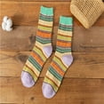 thumbnail image 3 of Aofany Womens Thick Knit Winter Socks, Stripe Wool Winter Socks, Wool Vintage Socks for Indoor Warmth, Comfortable Breathable Cotton Socks for Women Indoor Warming Christmas Gifts, 3 of 3