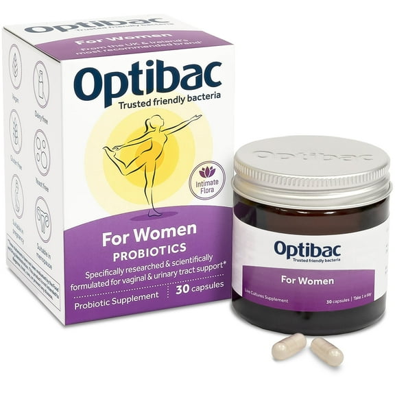 Optibac Probiotics For Women - Vegan Probiotic to Support Vagina Flora and Urinary Tract Health - 30 Capsules