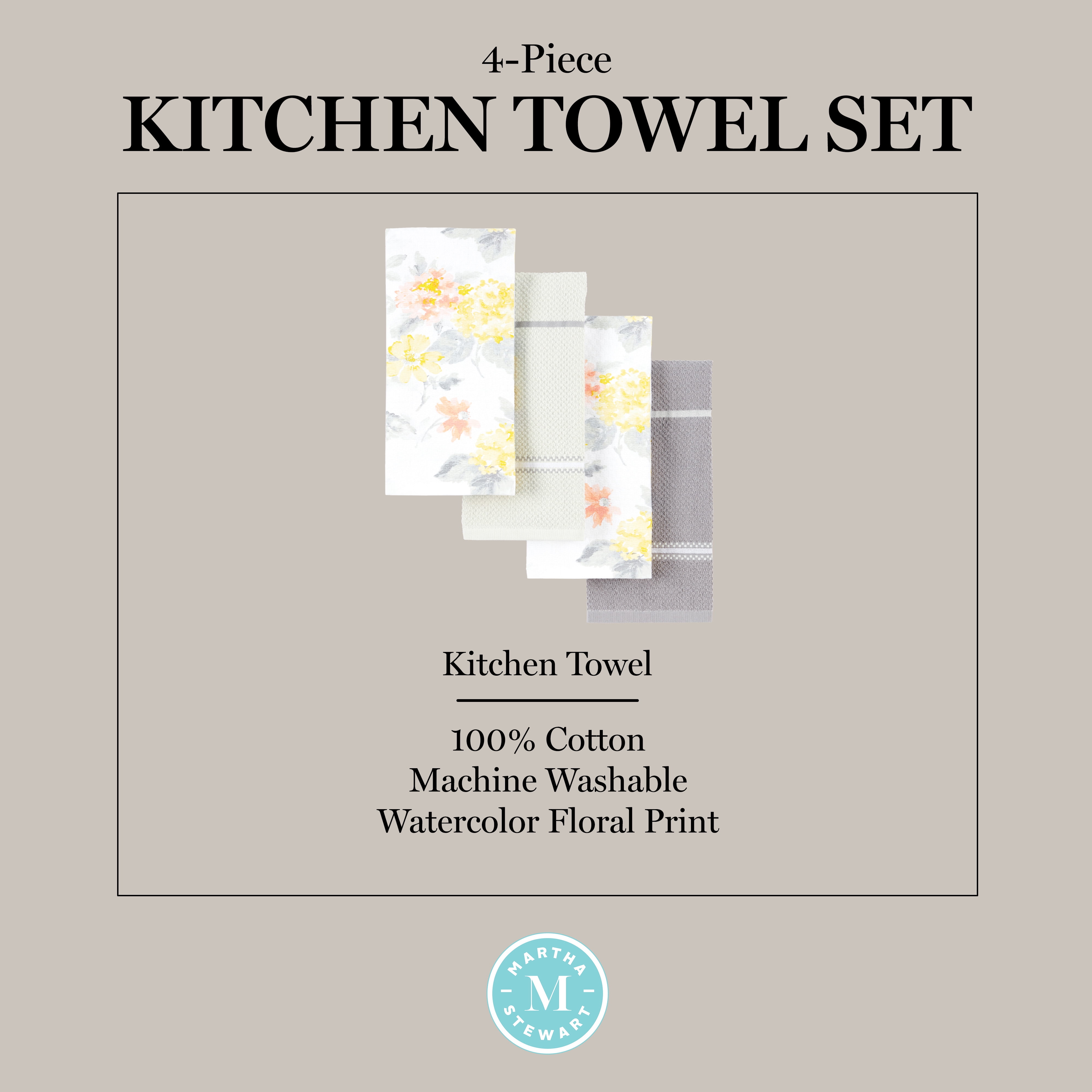 Martha Stewart Everyday Pink & Aqua Turkish Tile Kitchen Towel, 2-Pack
