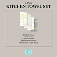 thumbnail image 6 of Martha Stewart Amber Floral Kitchen Towel Set 2-Pack, Yellow/Coral, 16"x28", 6 of 10