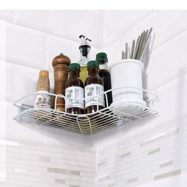 Estante de almacenamiento para baño Estante de almacenamiento para inodoro sin perforaciones Estante de esquina para colgar en la pared del inodoro Artículos de tocador de cocina