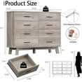 thumbnail image 2 of FANRAL 8 Drawers Dresser for Bedroom,Wood Modern Chest of Drawers with X-Shaped Sturdy Base,Gray Dresser, 2 of 7
