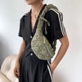 thumbnail image 4 of Bolso de mano con diseño de nubes para mujer, bolsos con cremallera para las axilas, bolso de hombro sólido (verde), 4 of 6