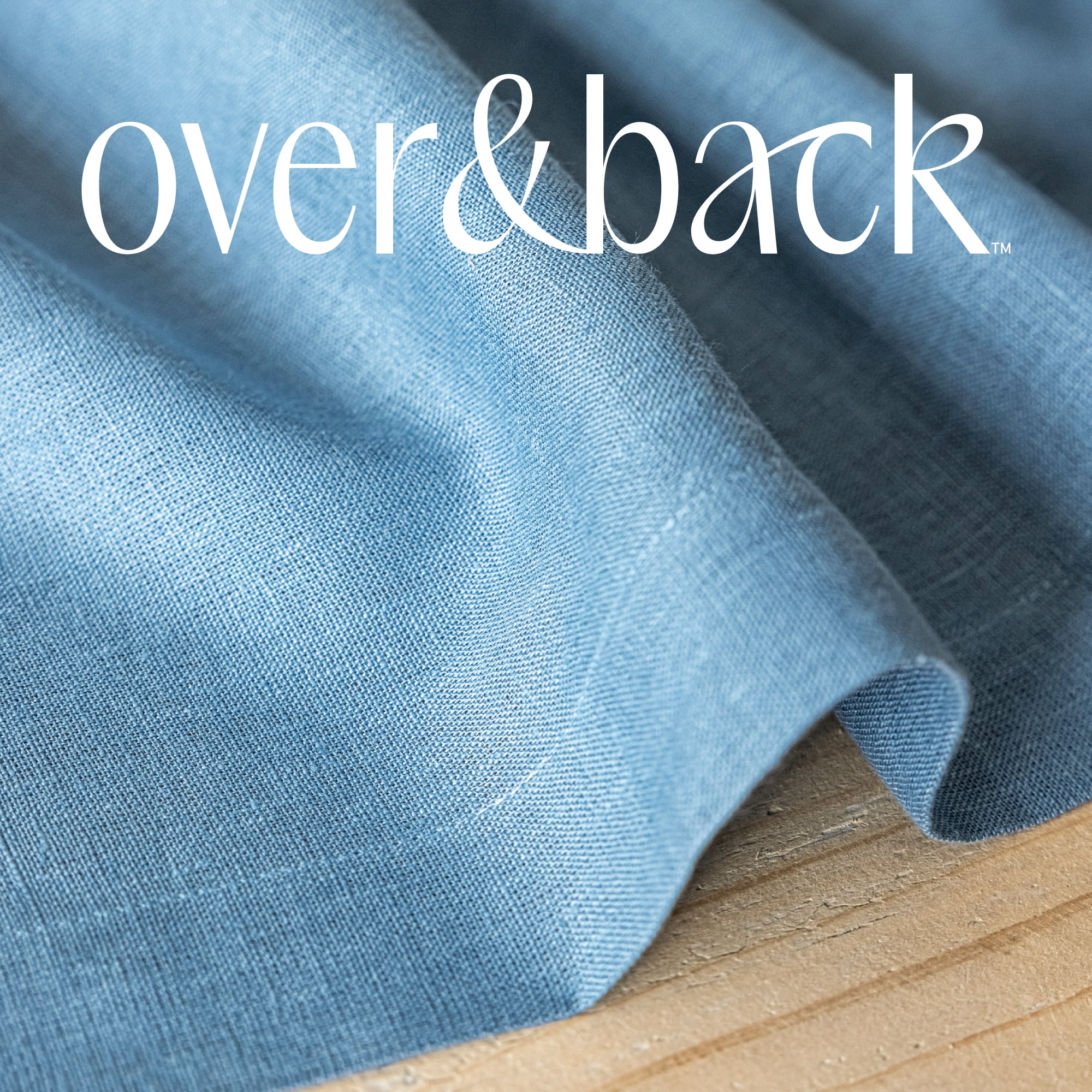 over&back 18x90 Washed 100% Linen Table Runner - Washable Table Runners for a Custom Home Decor Tablescape - Perfect for Coffee Table, Dinner Table, Living Room, and More - Blue