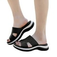 thumbnail image 4 of IUJSOY Womens Wedge Sandals Arch Support Platform Slippers Non-Slip Trendy Rhinestone Slip on Shoes, 4 of 7