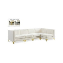 Meridian Furniture Alina Cream Velvet Modular Sectional