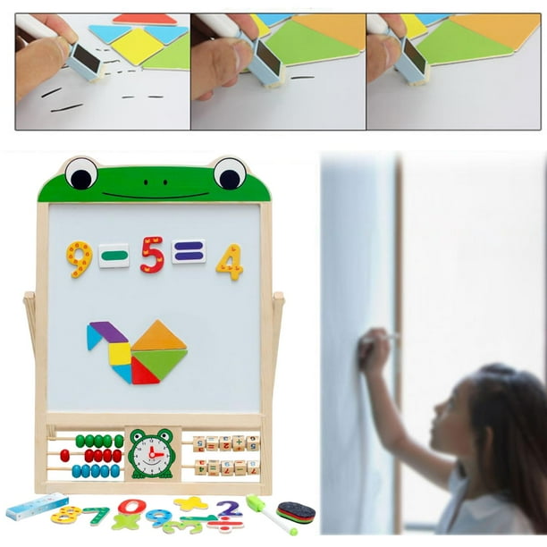 Tablero de dibujo de dos cara borrable Aprendizaje educativo Juguetes para de rompecabezas Pintura Doodle Juguete Pizarra Pizarra para , Rana Hugo Tablero de dibujo