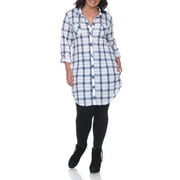 White Mark Women's Plus Size Plaid Tunic Top