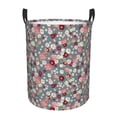thumbnail image 1 of Balery Daisies Flowers Cesta de ropa redonda con asas, impermeable, independiente, para ropa, juguetes, dormitorio y familia-Medium, 1 of 6