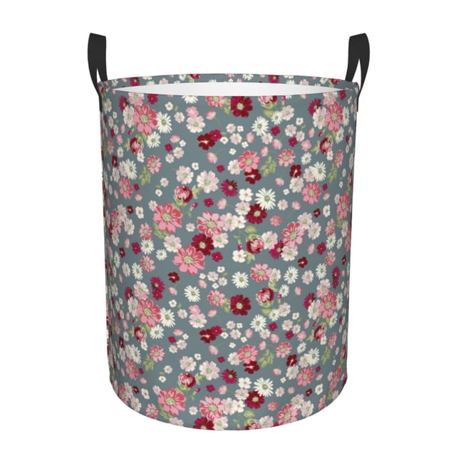 Balery Daisies Flowers Cesta de ropa redonda con asas, impermeable, independiente, para ropa, juguetes, dormitorio y familia-Medium