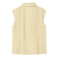 thumbnail image 6 of SSZMDLB Women Plus Size Collared Sleeveless Button Down Eyelet Blouse Casual Basic Solid Tshirt Top Summer Travel Outfits Work Shirt, Yellow 3XL, 6 of 6