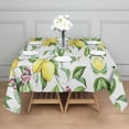 thumbnail image 3 of Yellow Lemon Fruit Leaves White Pattern Square Tablecloth,Waterproof Square Table Cover,Wipeable Spillproof Washable Table Cover for Home Kitchen Party Decor 42"X42"(107x107cm), 3 of 6