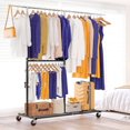 thumbnail image 1 of Also Go Heavy Duty Clothes Rack, 410 LBS Clothing Rack with Wheels Rolling, Clothes Racks for Hanging Clothes Adjustable, Portable Garment Rack Heavy Duty, Black, 1 of 8