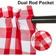 thumbnail image 4 of Hiasan Red and White Buffalo Plaid Kitchen Valance Curtains, - Semi Sheer Rod Pocket Checkerd Cafe Valance for Farmhouse Window, 42" x 18", 1P, 4 of 12