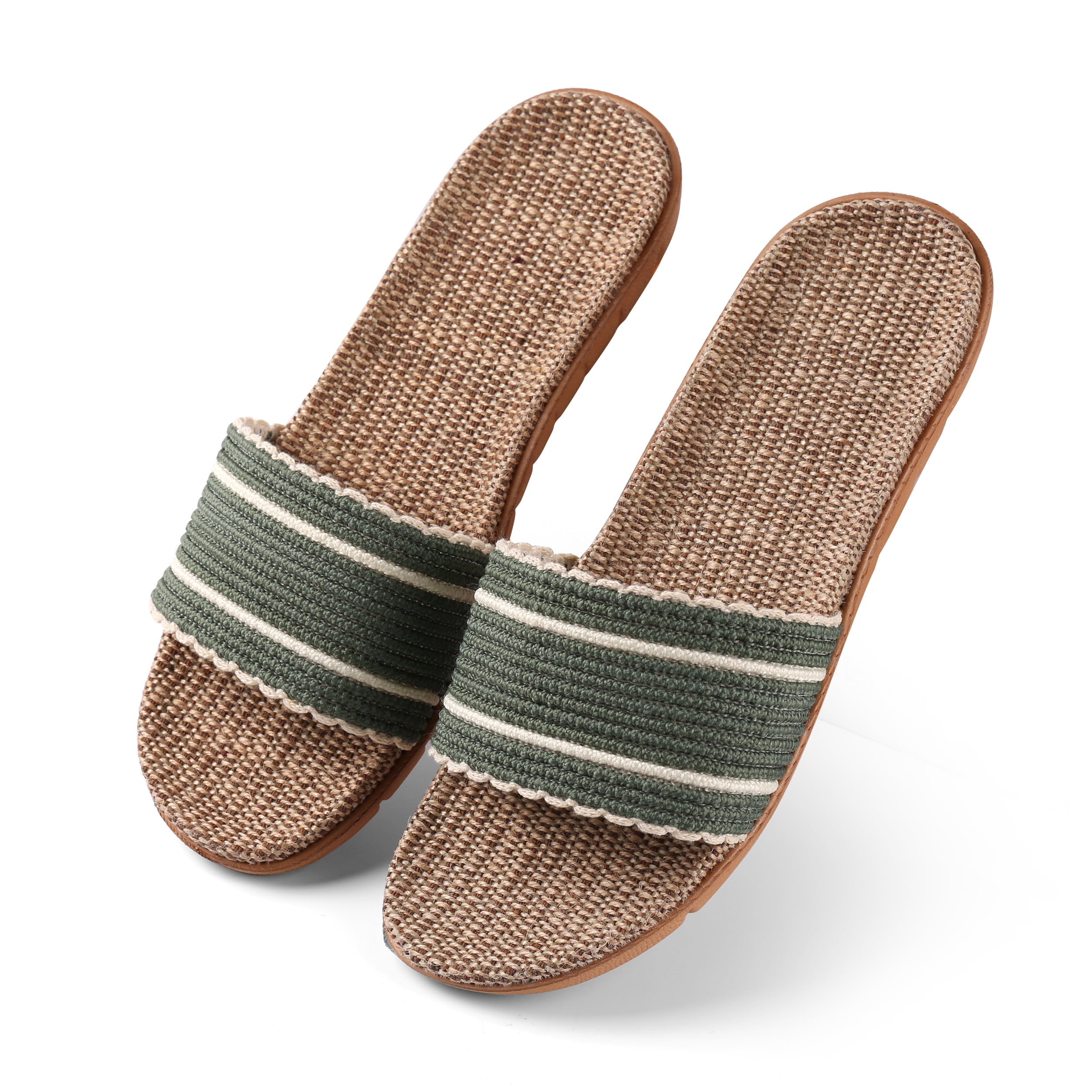 AERUSI Women's Loki Slide Classic Style Slip On Straw Sandals