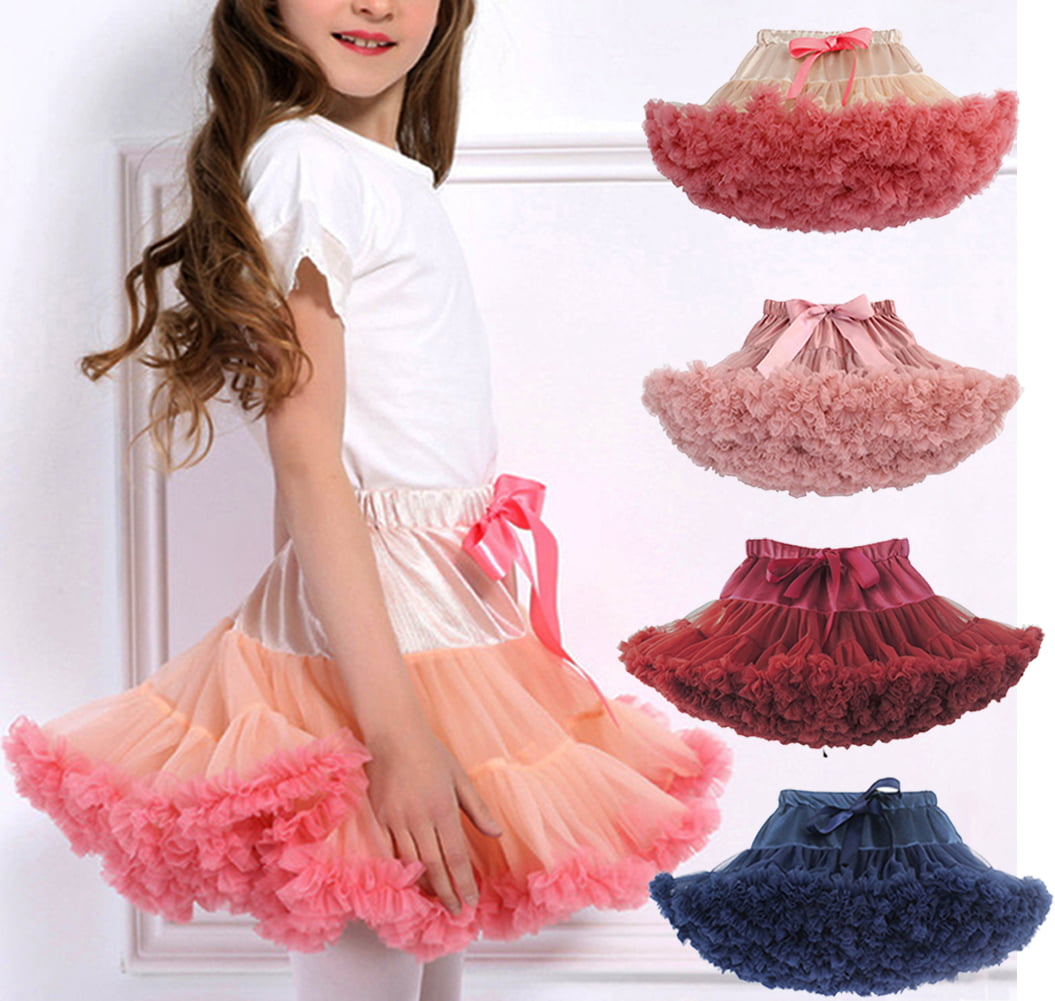 Hot Pink Pettiskirt Skirt Party Dance Tutu Dress Child Girl Clothing 1-8y