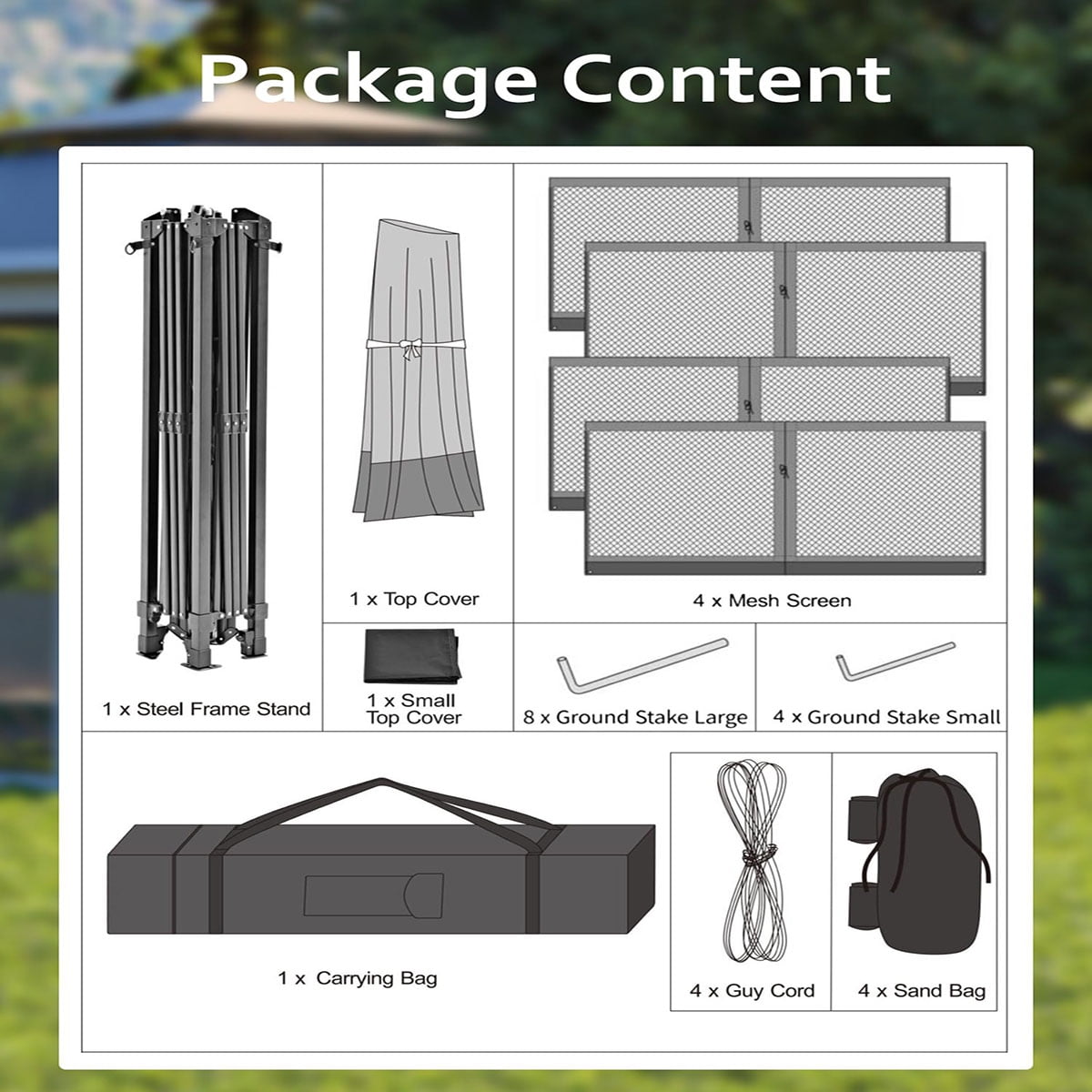 Ataucjin 13x13  Gazebo, Outdoor Canopy Tent with Mosquito Net, Height Adjustable Canopy Gazebo, Large Shade Tent for Camping, Lawn, Backyard, Garden, Patio