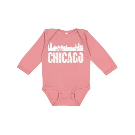 

Inktastic Chicago Skyline Grunge Gift Baby Boy or Baby Girl Long Sleeve Bodysuit