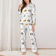 thumbnail image 2 of Pajama Sets for Women 2 Pcs, Cute Dog heart Button Down Long Sleeve Sleepwear Lounge PJ Sets, 2 of 6