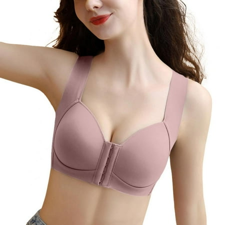

Front Close Bra for Women Push Up Wirefree Bra Seamless No Dig Comfort Brassiere