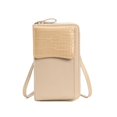 thumbnail image 1 of Funda para teléfono colgante, bolso de hombro de cuero para celular, monedero RFID para mujer con 18 ranuras para tarjetas, funda pequeña para celular con billetera (beige), 1 of 8