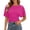 Hot Pink1, variant on Women's T Shirt Elegant Solid Color Tees Batwing Sleeve Solid Color Round Neck T Shirt For Casual Everyday Wear Trendy Tops