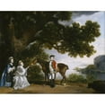 thumbnail image 2 of George Stubbs 24x20 Black Ornate Framed Double Matted Museum Art Print Titled: Captain Samuel Sharpe Pocklington with His Wife, Pleasance, and Possibly His Sister, Frances (1769), 2 of 5