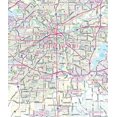 Dallas & Fort Worth Regional Wall Map - Laminated, Full Color, 42"x54", Major Roads, Highways, Zip Codes