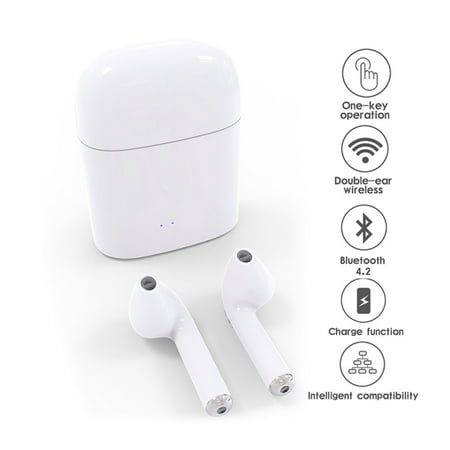 Indigi® Wireless Bluetooth 4.2 Stereo Earbuds, Cordless headset for conference calls - iPhone X/8/7 & Android