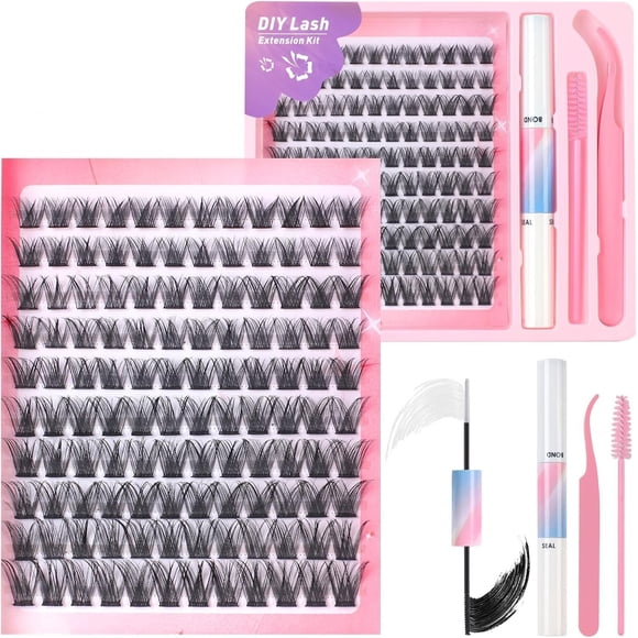 Fenshine Cluster Lashes Pestañas individuales Tallo ancho C/D Curl 10-16 mm de longitud Extensión de pestañas DIY Individual Suave Falso para uso personal en el hogar