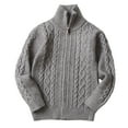 thumbnail image 2 of KAUOD Girls Full Zipper Crew Neck Sweater Ribbed Knit Thermal Stretchy Jackets Kids Winter Plain Long Sleeve Tops Clothes, 2 of 9