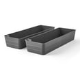 thumbnail image 5 of Mainstays Utility Flex Storage Tray Organizer Set, Plastic Drawer Organizer Trays for Kitchen, Desk, Bathroom and Office Drawer Organization, Gray, 2-Pack, 5" x 15", 5 of 10