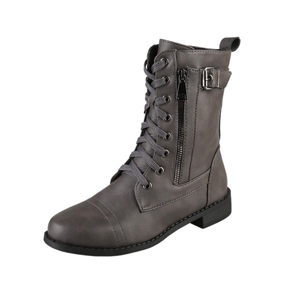 dmqupv Knee High Combat Boots for Women Wide Calf Boots Boots Shoes Zipper Knee High Boots for Women Wide Calf Size 6 Grey 8