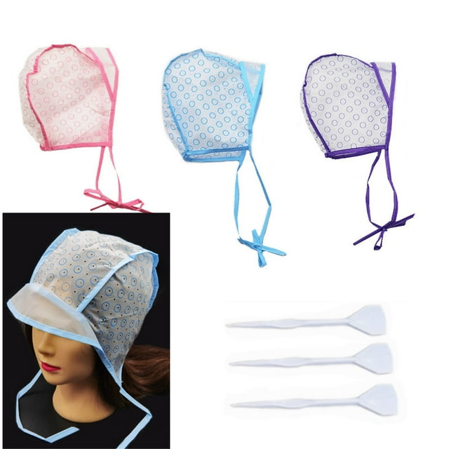 3 Sets Highlighting Cap and Hooks Professional Hair Dyeing Tools Kit For Salon And Home Use Reusable Hair Coloring Cap With Crochet Hooks